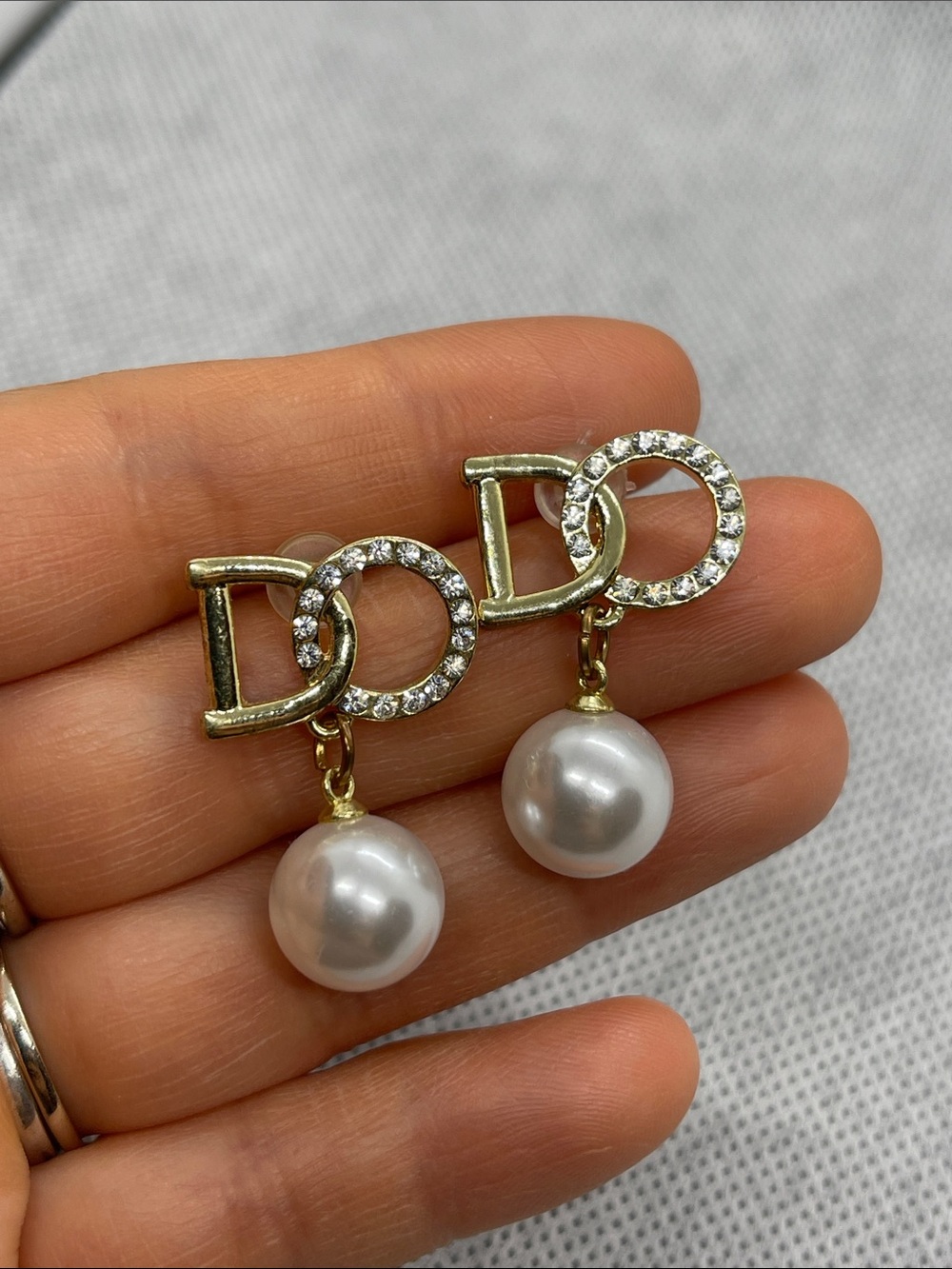 Gold-Tone Pearl Drop Earrings